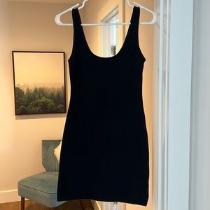 Black fitted mini dress